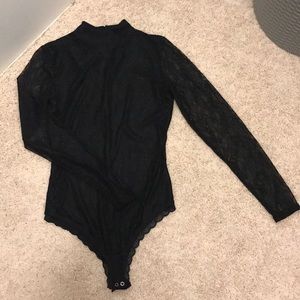 Black lace body suit